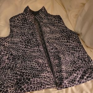 Gray animal print reversible vest